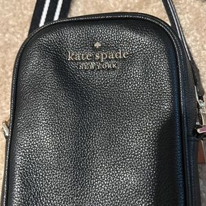 Kate Spade Rosie Pebbled Leather North South Phone Zip Crossbody Black